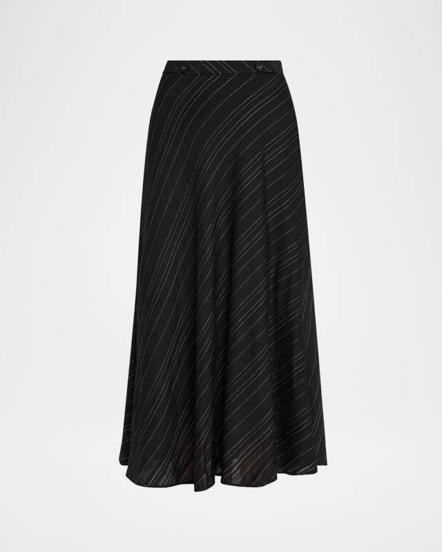 Kaia Woven Stripe Midi Skirt